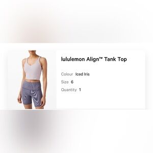 Lululemon align tank in iced iris